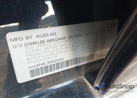 2014 Audi A4 2.0T Premium из США, поврежденный, VIN WAUFFAFL7EN025906